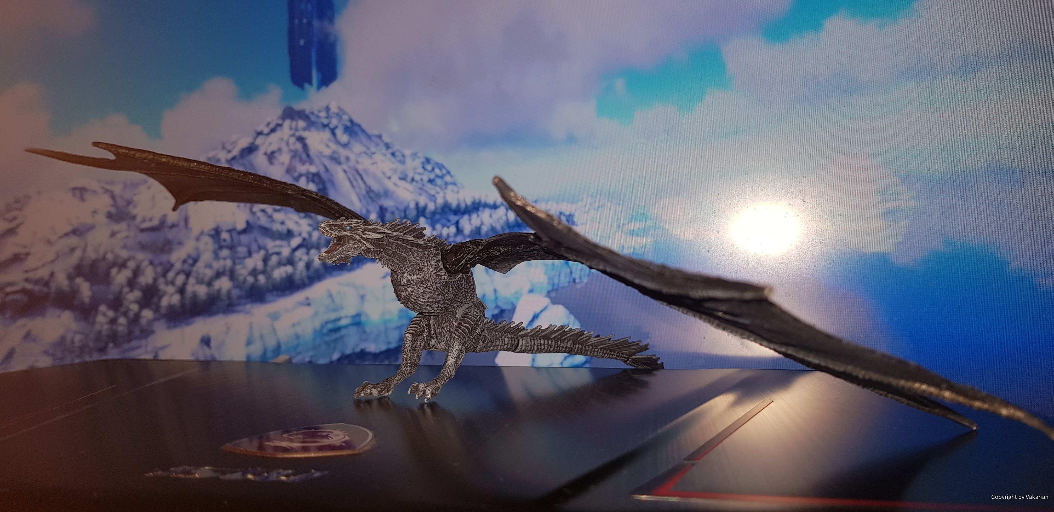 Drache auf Laptop gelandet